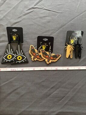 3 pairs of Halloween earrings